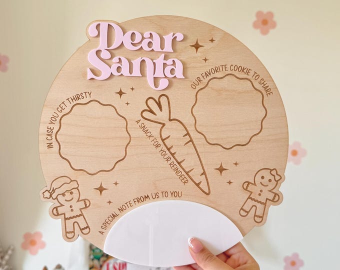 Dear Santa Snack Tray, Milk and Cookies tray, Christmas Eve Tray, Kid’s Christmas, Personalized Christmas decor, Christmas Cookie for Santa