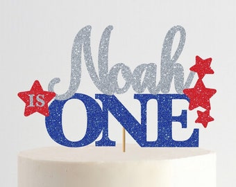 Custom Name and Age 4th of July Cake Topper, Independence day birthday theme, 4th of July Themed Party, Happy Birthday America Party Decor