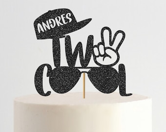 Personalized Two Cool Cake Topper, Custom 2 Cool Topper, Two Cool Party Decorations, Boy Second Birthday Party, 2nd birthday, two cool theme