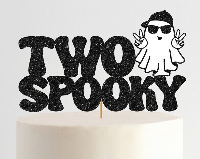 Two Spooky Cake Topper, Halloween Two Spooky Party Decoration, Two Cool Halloween Birthday Party Decorations, Ghost 2nd Birthday, Groovy