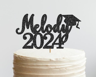 Congrats Name Cake Topper, Personalized Graduation 2024 Name Cake Topper, High School Prom Decorations, Prom party 2024 Centerpiece