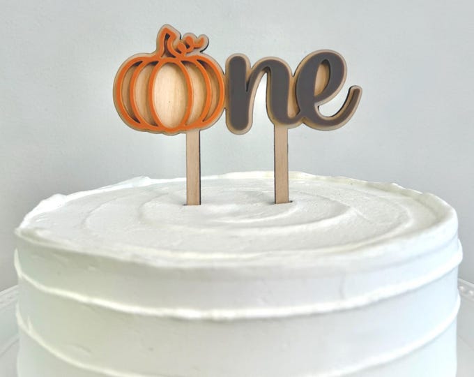 Pumpkin First Birthday Cake Topper • Little Pumpkin Party Decor • Fall Baby Girl Birthday • Autumn Cake Topper • 1st Birthday Decoration