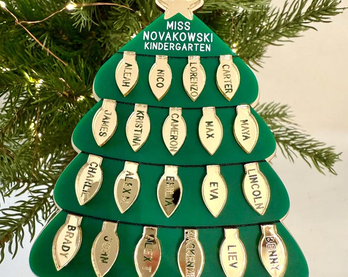 Personalized Teacher Christmas Ornament | Classroom Tree with Student Names | Teacher Gift 2025