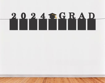 Graduation Photo Banner, Class of 2024, Grades, 2024 Grad Party Decoration, High School Graduation Banner, Prom 2024, Senior 2024