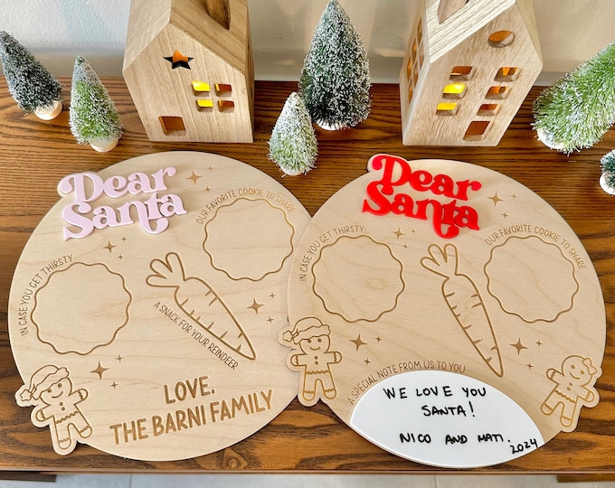 Dear Santa Snack Tray, Milk and Cookies tray, Christmas Eve Tray, Kid’s Christmas, Personalized Christmas decor, Christmas Cookie for Santa