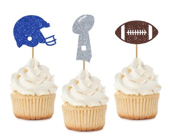 Football Cupcake Topper, Football Food Picks, American Football Party Decoration, Super Bowl Touchdown Appetizer Pick, Sports Cupcake Topper