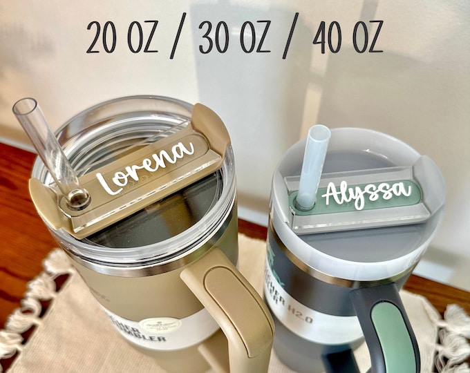 Clear Engraved Stanley Name Tag, 30 oz 40 oz, Name Plate, Lid Topper, Acrylic Name Tag Stanley Name plate, Stanley cup topper Accessories