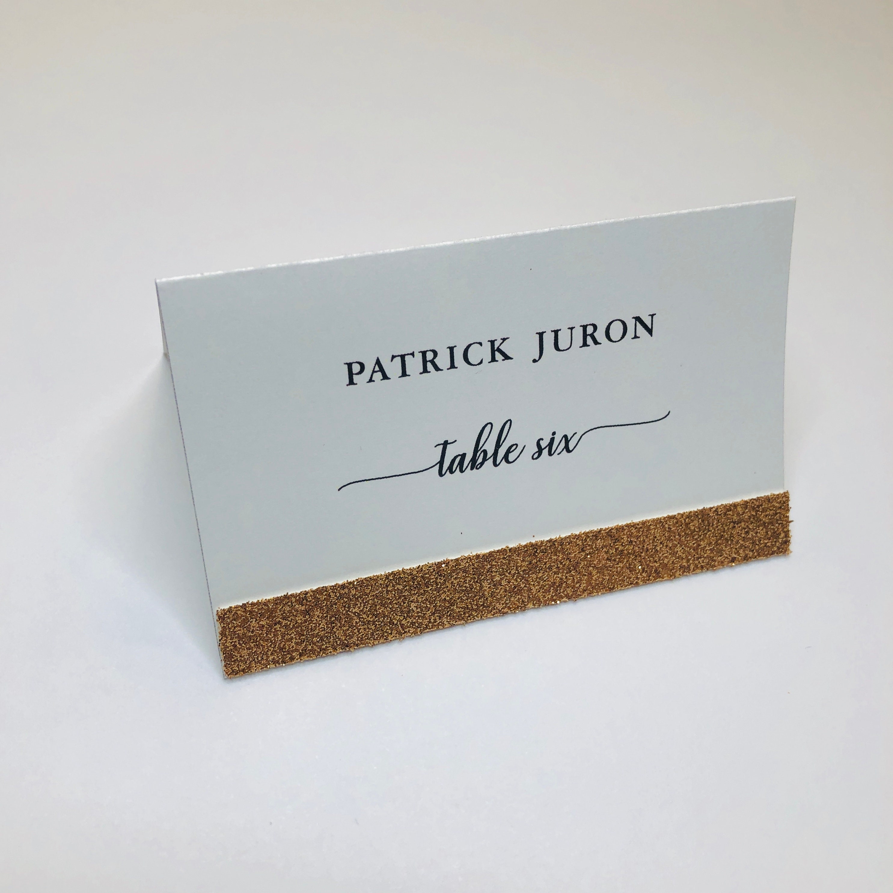 Glitter Wedding Place Card, Meal Choice, Wedding Custom