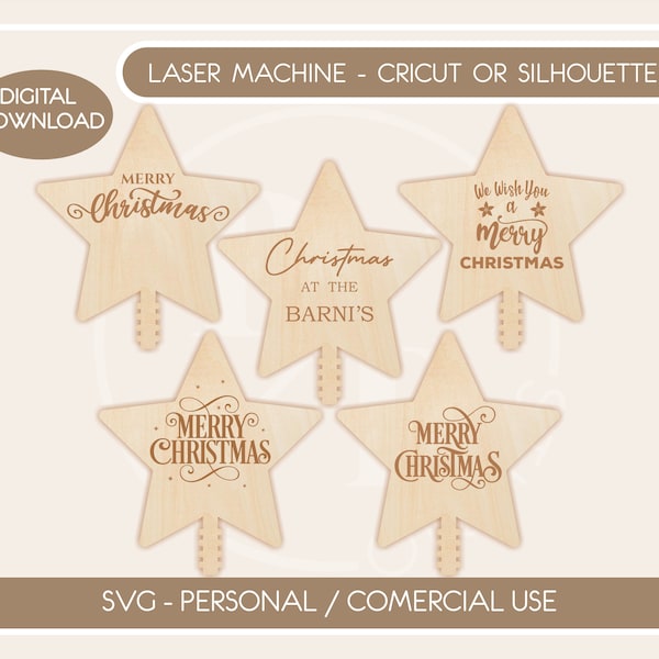 Christbaumspitze Stern Ornament SVG-Datei, einzigartige Baumspitze mit Familienname, erste Weihnachtsfamilie, Weihnachtsgeschenk DIGITALE DATEI
