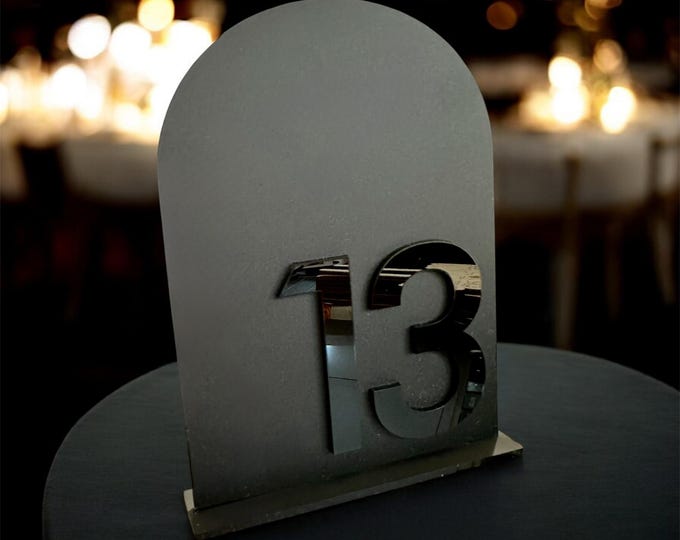3D Wedding Modern Acrylic Table Number | Wedding Table Number | Minimal Arch Table Number | Elegant Event Decor | Black Acrylic Table Number