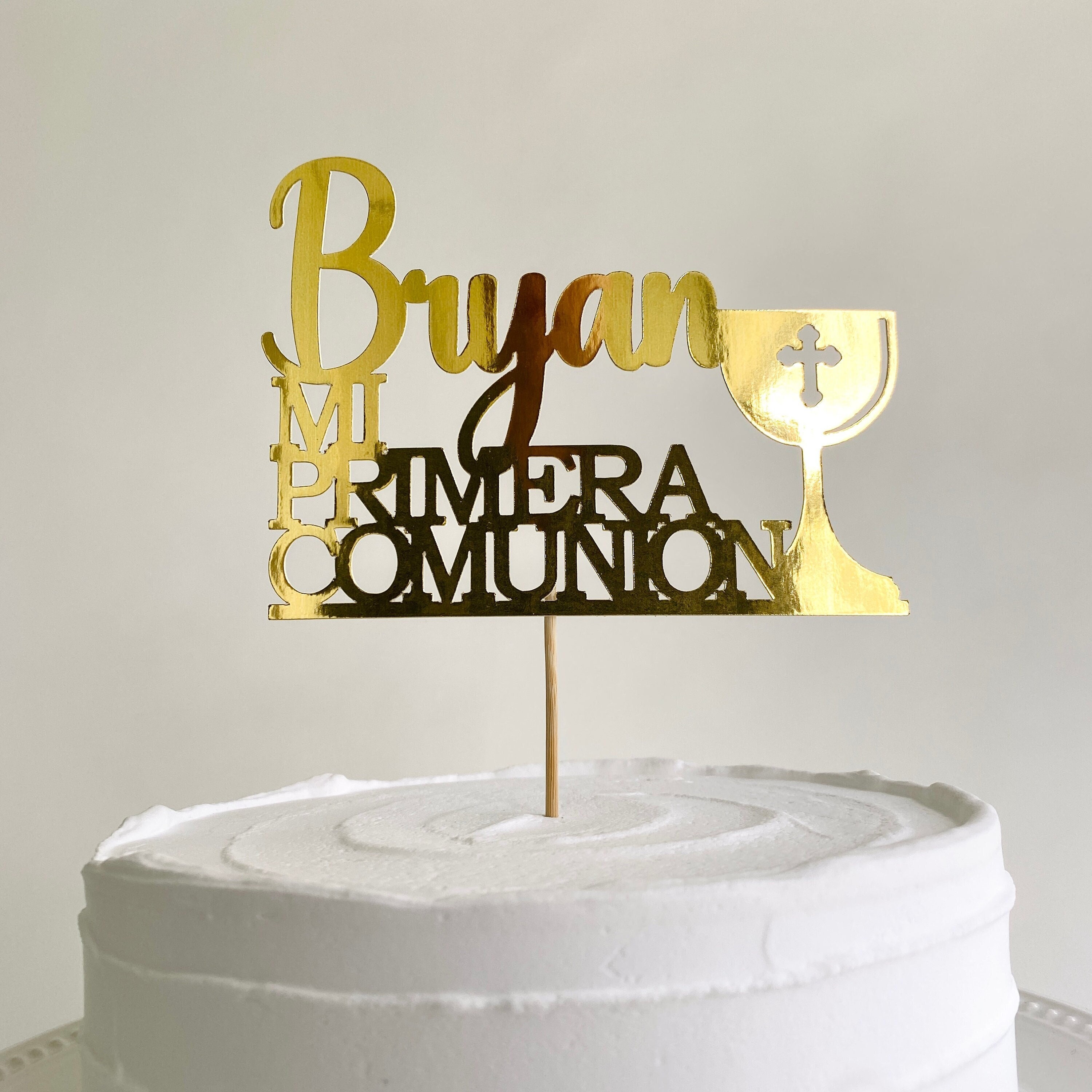 Personalized First Communion Cake Topper Portuguese Primeira