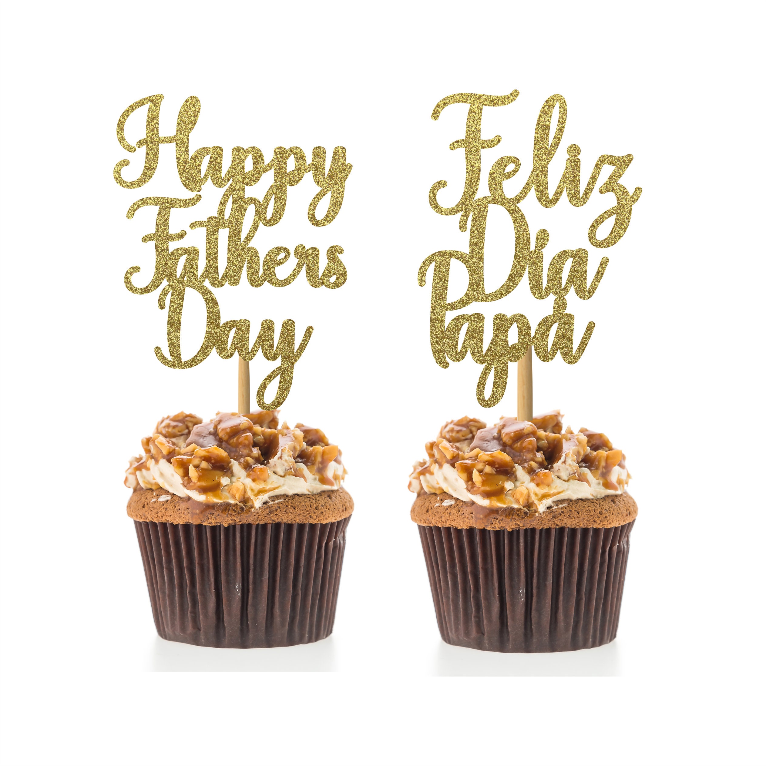 Happy Fathers Day Cupcake Topper Feliz Dia Papá Set of 12 - Etsy