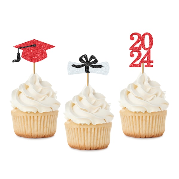 Graduation Cupcake Toppers, Custom Toothpick, Graduation Picks, College Grad Toppers, College Picks, 2024 Toppers, Senior 2024