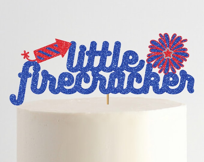 Little firecracker 1st birthday Cake topper, Gender Reveal Cake Topper, Baby Shower Cake Topper, Boy or Girl, He or She Cake Topper