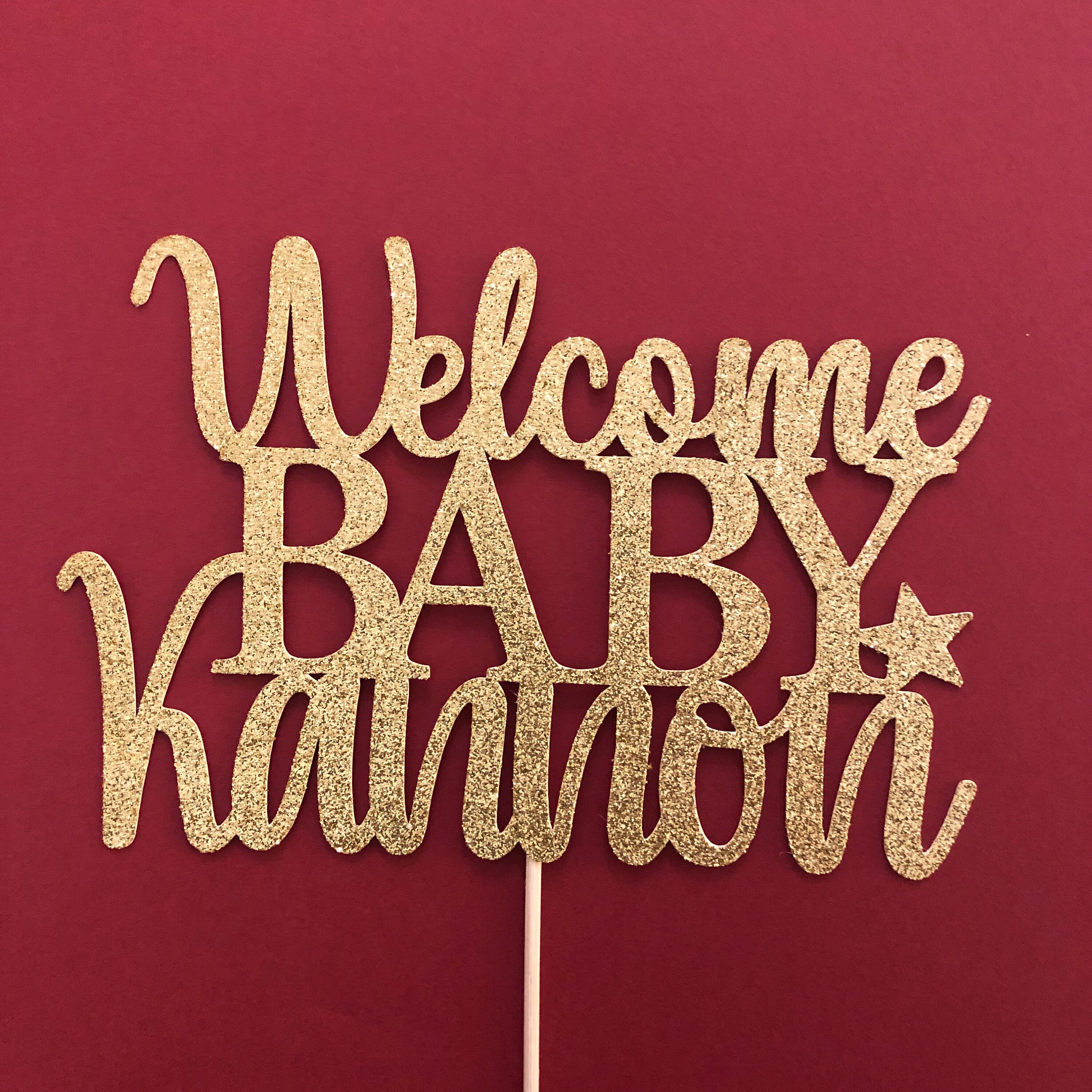 Baby Boy, Baby Shower Cake Topper, Personalized Topper, Custom