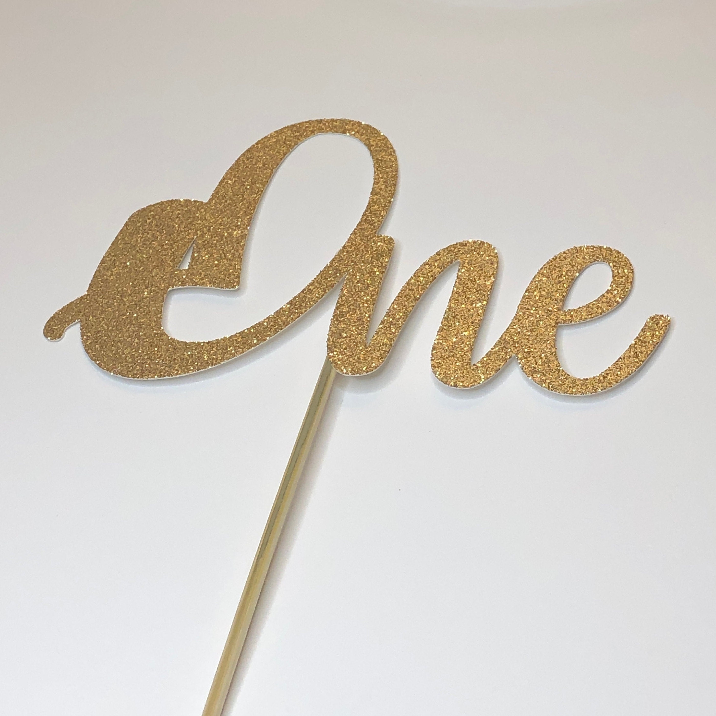 One Cake Topper, First Birthday Cake topper, Glitter party decorations