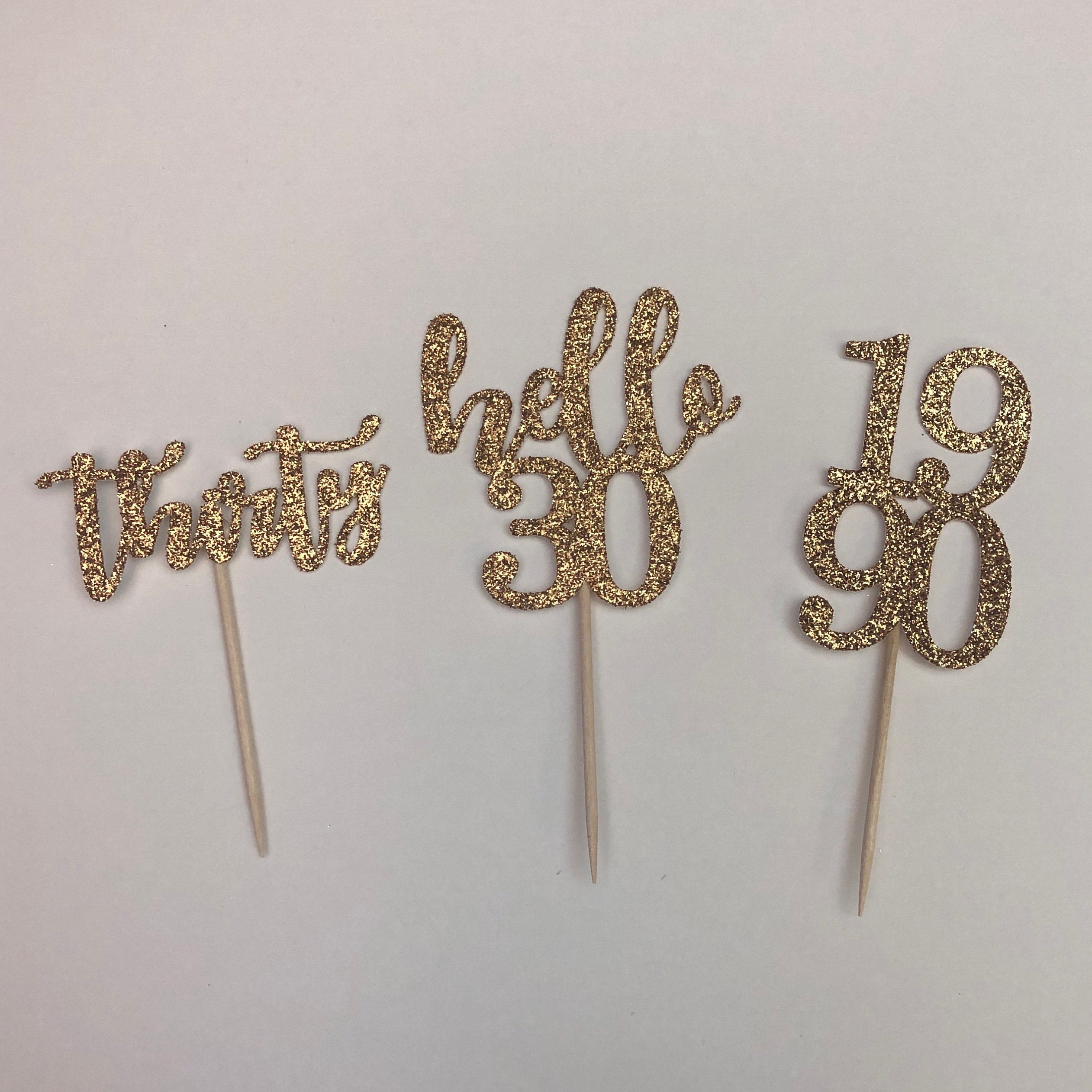 Hello 30 cupcake topper, 30th birthday, hello thirty