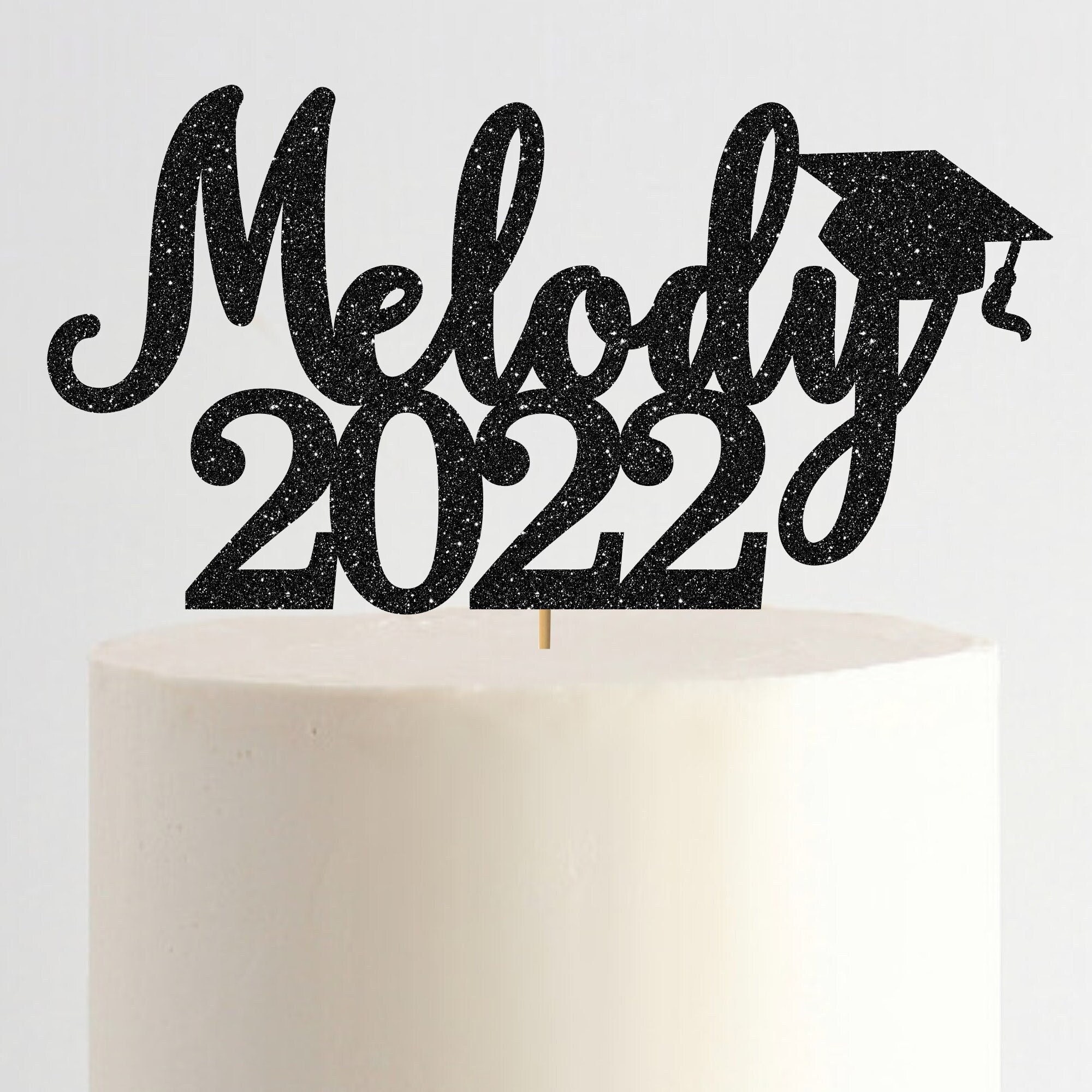 Cake Topper – XL Grad Cap and Diploma Pick silver – Cake Connection