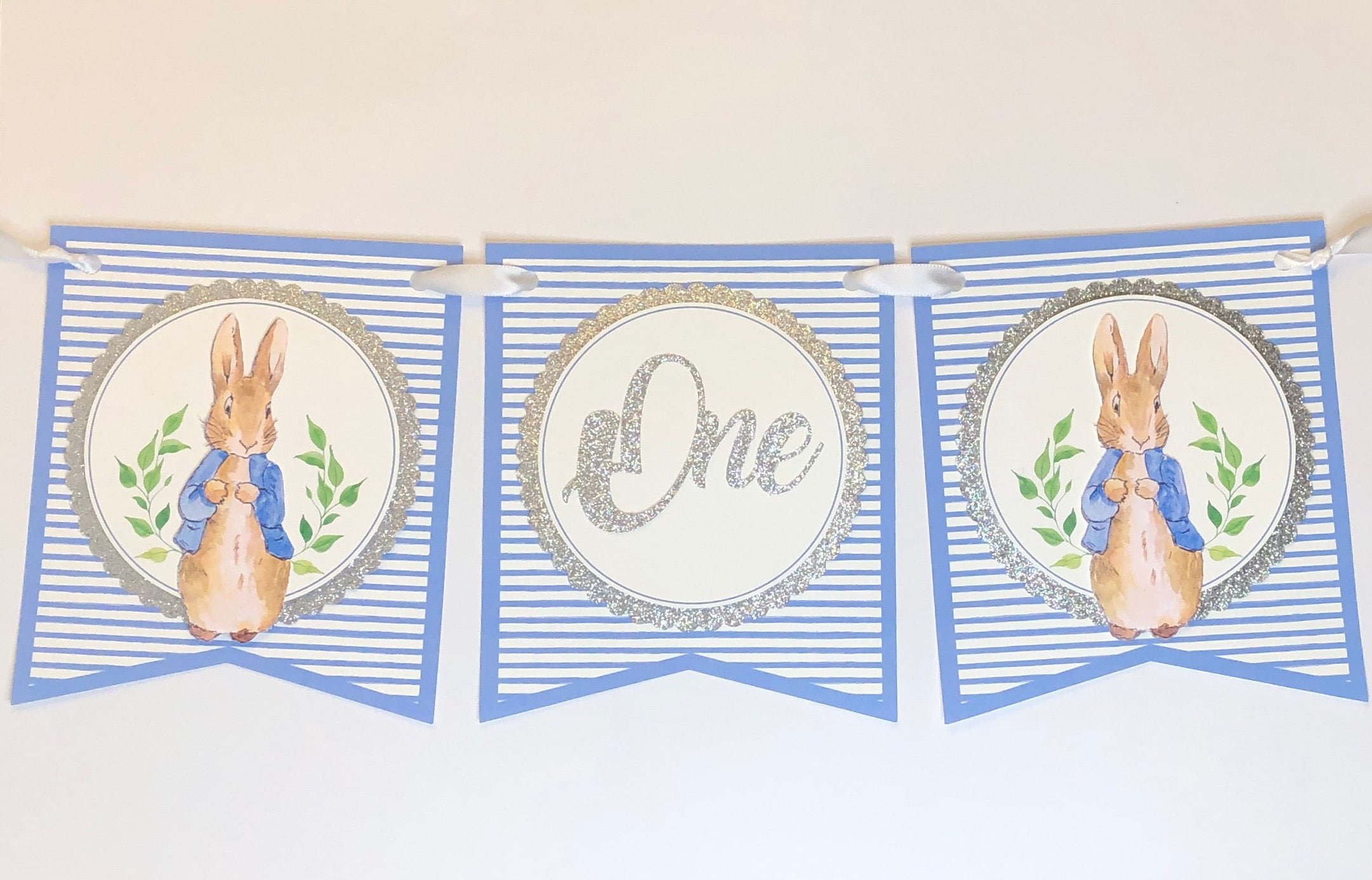 Peter Rabbit Birthday Bunny High Chair Banner First Birthday Etsy Canada