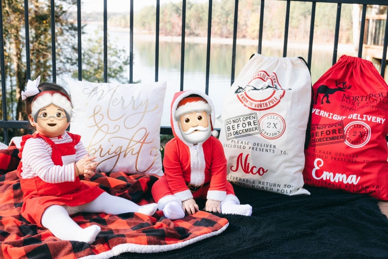 Personalized Santa Sack, Custom Christmas Gift Bag, Personalized Stocking, North Pole Post Office Santa Bag, Santa Delivery Bag for kids image 3