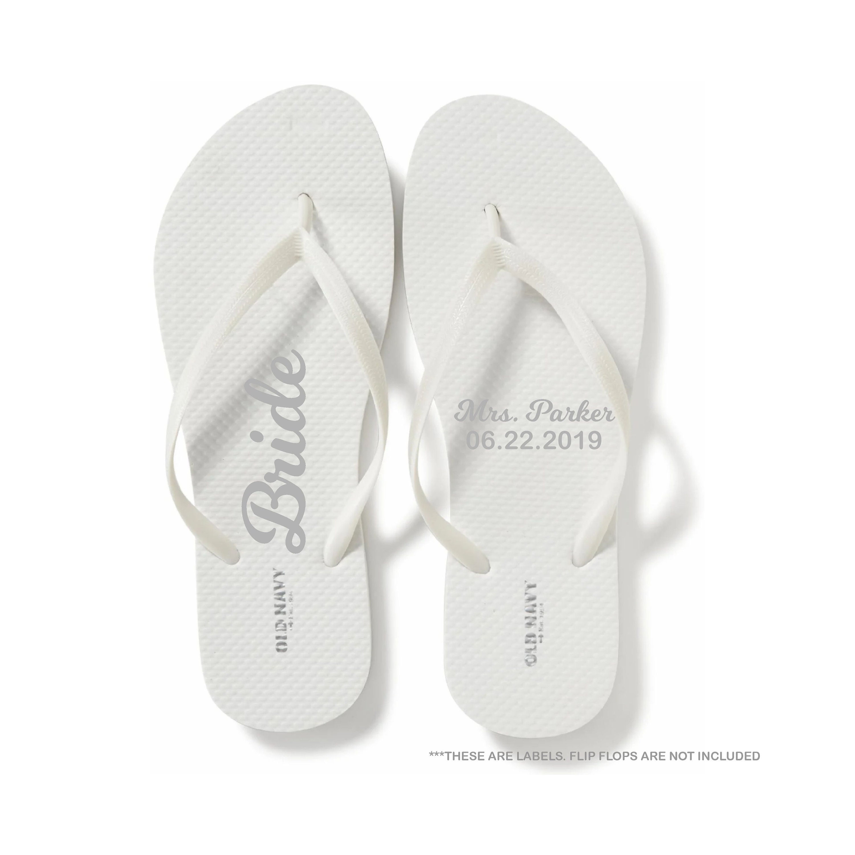 personalised bride flip flops