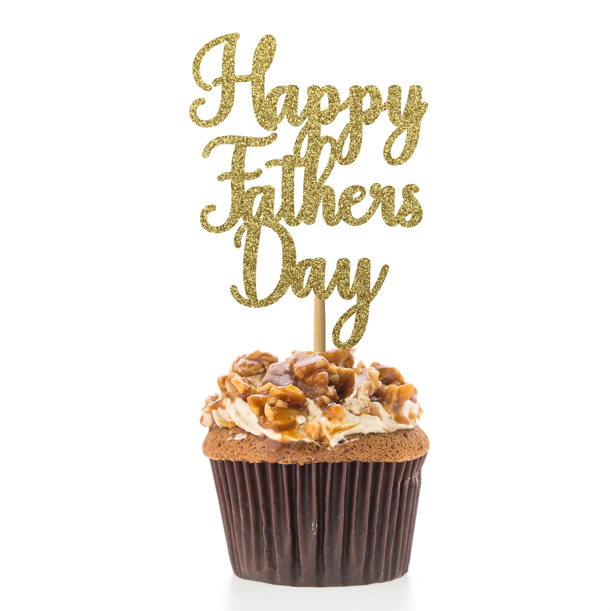 Happy Fathers Day cupcake topper, Feliz dia Papá, set of 12 cupcake