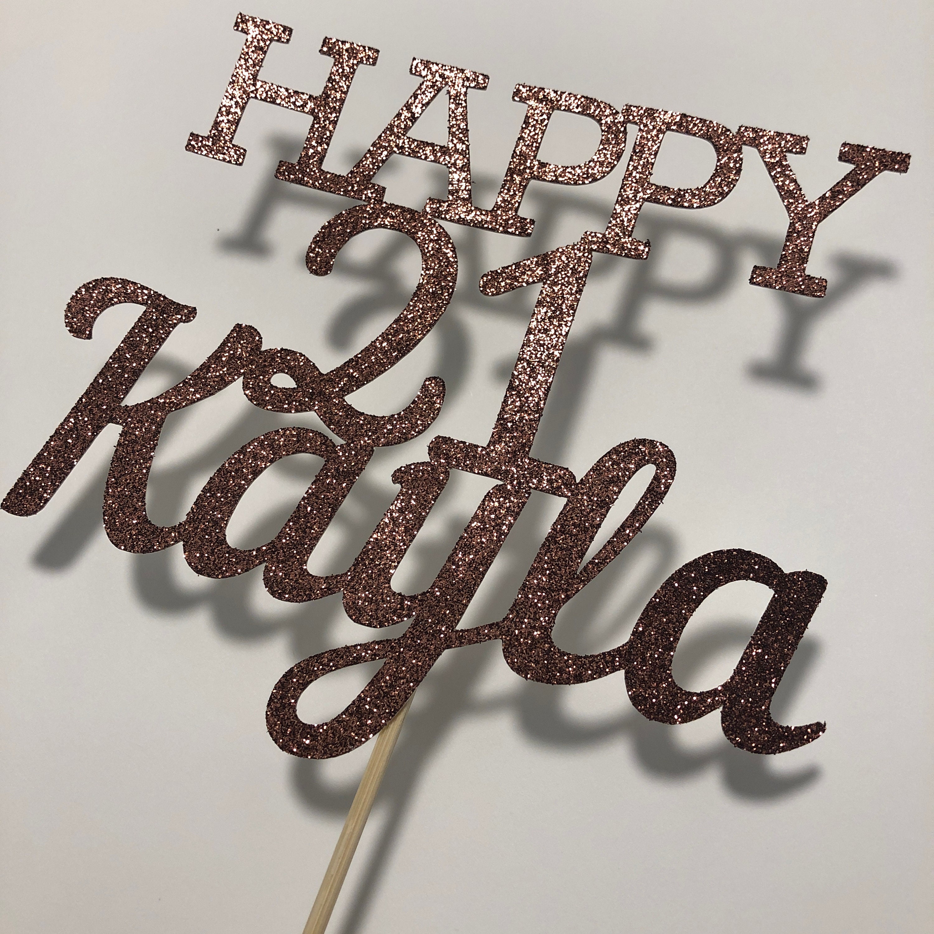 Happy 21 Cake Topper, 21th Birthday Cake topper, Any age
