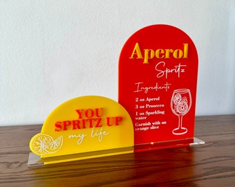 Aperol Spritz Acrylic Sign, Aperol Spritz Bridal Shower, Aperol Spritz Recipe, Aperol Spritz Bar Sign, Aperol Spritz