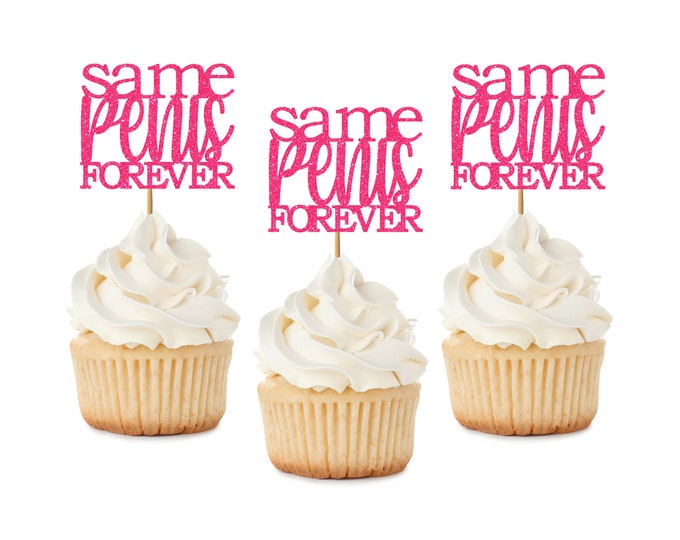 Same Penis forever, Bachelorette Party Penis Cupcake Toppers, Bachelorette decorations, Decorations Glitter Penis Confetti, Penis Favors