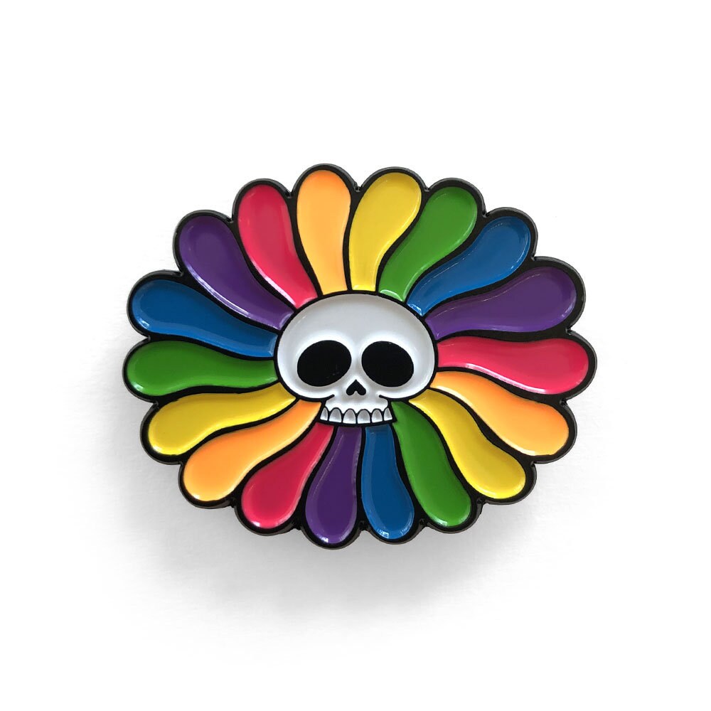 Oliver Hibert Skull Flower Pin | Etsy