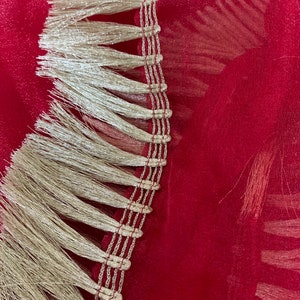 Tradycyjny pakistański Nikkah / indyjski welon z organzy / Dupatta / welon ślubny - czerwony