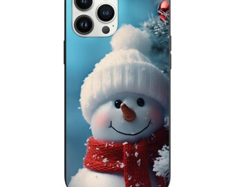 Hey There Snowman Design para Apple Iphone y Samsung Phone Funda a prueba de golpes