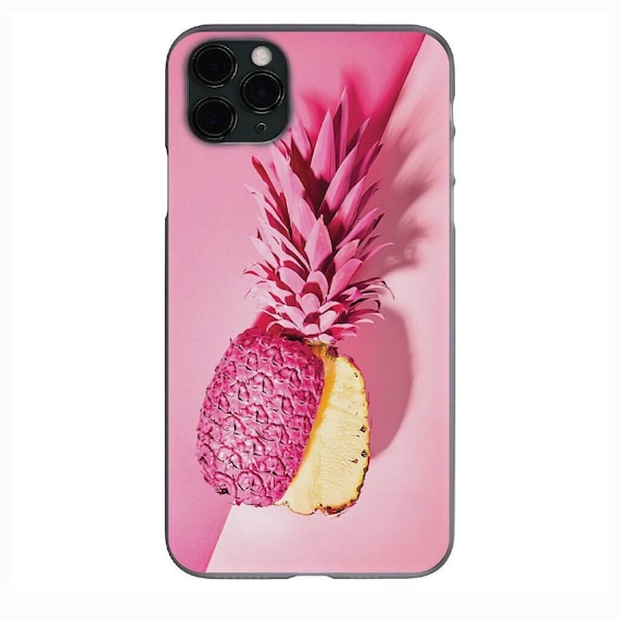 Cute Pink Pineapple Split Print Case for iPhone X XS XR SE 11