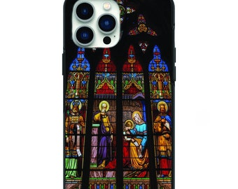 Stained Glass Window St Corentin Catherdral Phone Case for iPhone 7 8 X XS XR SE 11 12 13 14 Pro Max Mini Note s10 s10plus s20 s21 20plus
