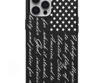 Funda de diseño de bandera de juramento americano de lealtad para iPhone 7 8 X XS XR SE 11 12 13 14 15 Pro Max Mini Note s10 s10plus s20 s21 20plus