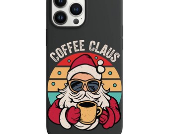 Diseño de Coffee Claus para Apple Iphone y Samsung Phone Funda a prueba de golpes