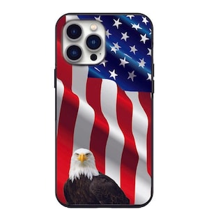 Awesome waiving usa American flag with Eagle for iPhone 7 8 X XS XR SE 11 12 13 14 15 Pro Max Mini Note 10 20 s10 s10s s20 s21 20 Plus Ultra