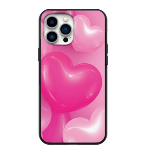 Valentines Day Pink Heart Balloons Design Case for iPhone 7 8 X XS XR SE 11 12 13 14 Pro Max Mini Note s10 s10plus s20 s21 20plus