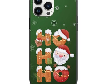Ho Ho Ho Santa y diseño de copos de nieve para Apple Iphone y Samsung Phone Funda a prueba de golpes