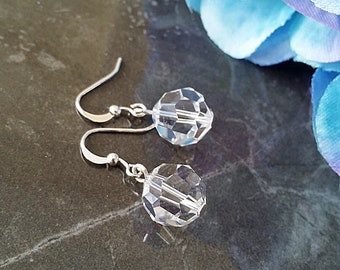 Sterling Silver Earrings, Swarovski Earrings, Crytal Earrings, Bridesmaid Gift, Wedding Gift, Wedding Jewelry, Classic Earrings, E069