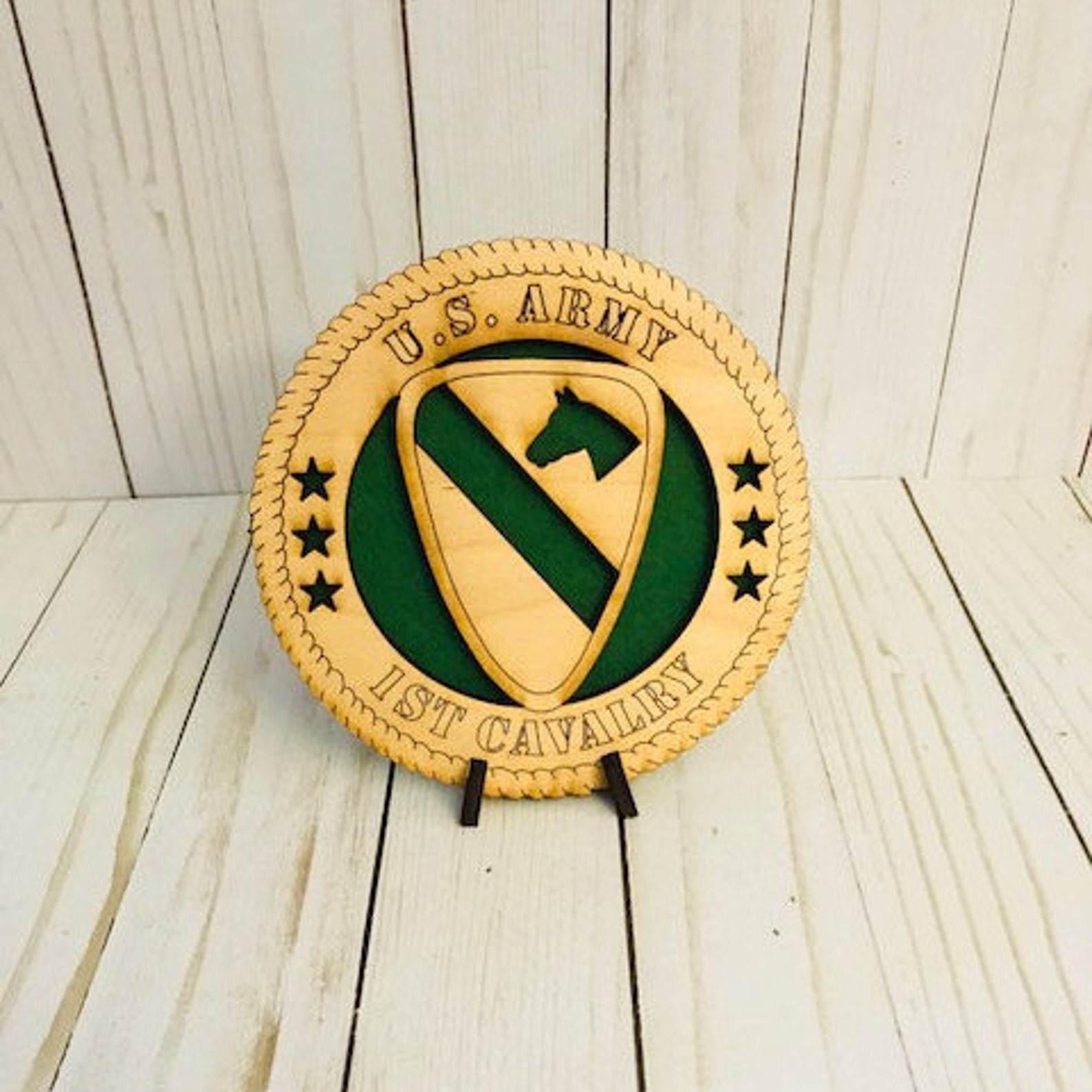 1CAV Laser Wooden Emblem Army Wooden Emblem 1CAV Emblem | Etsy