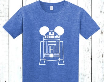 R2D2 Soft Cotton Shirt - Toddler Youth & Adult Disney Shirt - Men&#39;s Star Wars Shirt - Hollywood Studios Galaxy&#39;s Edge Shirt