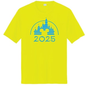 Disney 2025 Castle Performance Shirt  - Family Vacation Matching Shirt - 100% Wicking - Quick Dry Shirt -