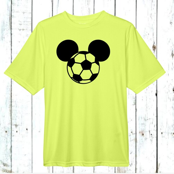 Mickey Soccer Dri Fit Shirt - Disney Soccer Tee - Youth and Adult Soccer Club - MLS, 100% Polyester, Wicking Sport Performance Tee