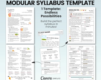 Custom Syllabus Template | Modular Syllabus Creator System | Editable | Canva | Syllabi | Course Overview | Back to School | Template