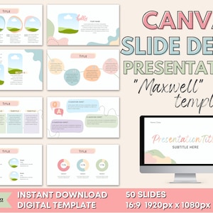 Slide Deck Template, Canva Präsentation, Pitchdeck / Webinar / Lektion / Online-Course-Creator / Masterclass / Digital Template / Powerpoint
