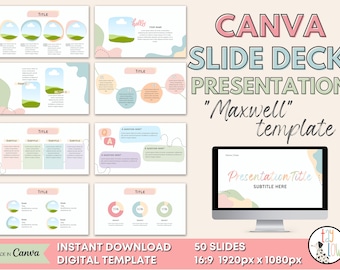 Slide Deck Template, Canva Presentation, Pitchdeck / Webinar / Lesson / Online Course Creator / Masterclass / Digital Template / Powerpoint