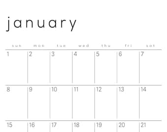 modern, elgant, minimalist, 2023 Calendar. 12x18" heavy cardstock. Optional spiral bound or loose, monthly calendar, office organization