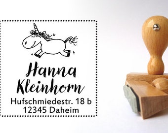 Adress-Stempel *** Einhorn (Rahmen) ***