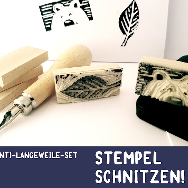 ANTI-LANGEWEILE- STEMPEL selber Schnitzen Set